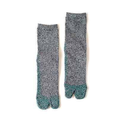 Cotton Silk Socks - Navy x Green