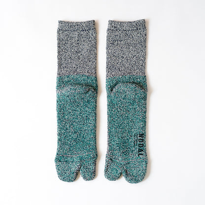 Cotton Silk Socks - Navy x Green