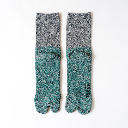 Cotton Silk Socks - Navy x Green
